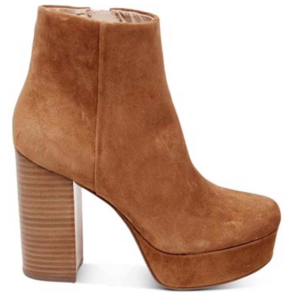 Steve Madden Gusty Chestnut Block Heel Booties